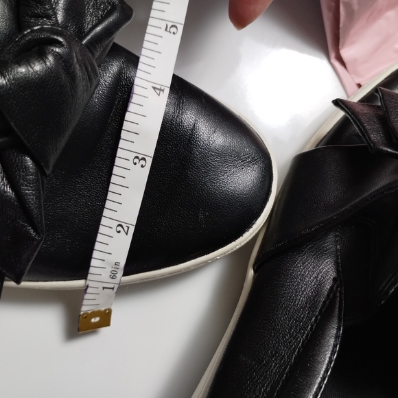 Michael Kors Black Leather Loafers with Bow - Picture 14 of 16